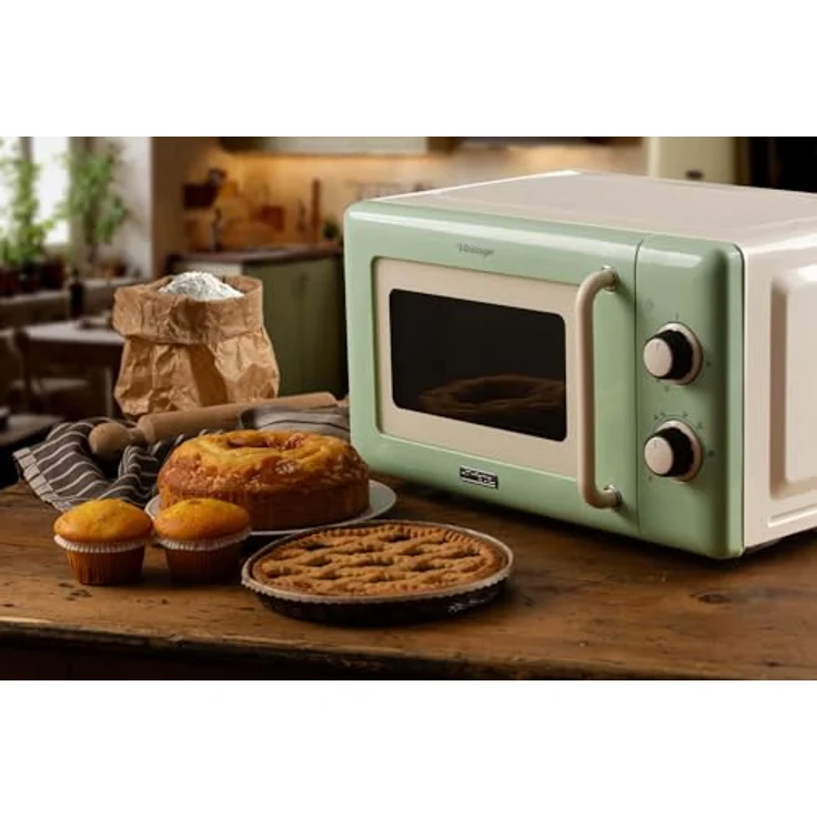 Ariete Mikrowelle Vintage 20 Liter, 800 Watt, 3-in-1-Funktionen, grün – Bild 7