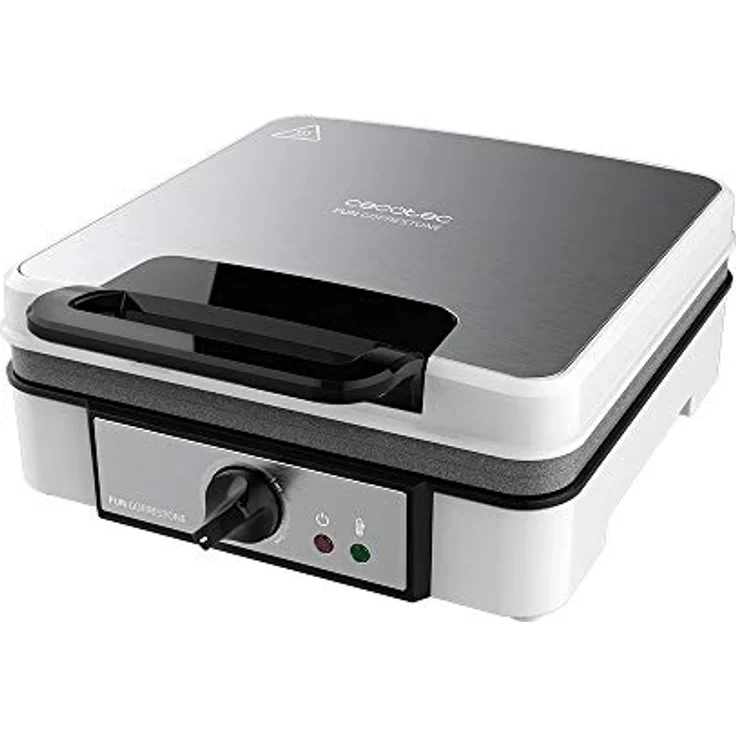 Cecotec Elektrisches Waffeleisen Fun Gofrestone 4Inox. 1200 W, Edelstahl, 4 Waffeln gleichzeitig, Rockstone-Antihaftbeschichtung, Einstellbare Temperatur – Bild 1