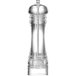 HENDI Pfeffermühle mit Edelstahl-Mahlwerk, einstellbar, transparent, 60x(H)215mm, Acryl