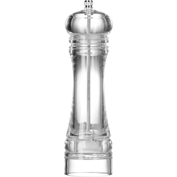 HENDI Pfeffermühle mit Edelstahl-Mahlwerk, einstellbar, transparent, 60x(H)215mm, Acryl