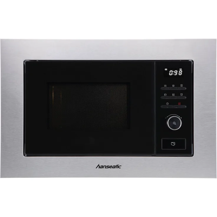 Hanseatic Einbau-Mikrowelle AG820B3AT-P0CE40, 20 l, Grillfunktion, 800 W Mikrowelle, silber/schwarz