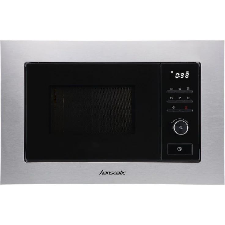 Hanseatic Einbau-Mikrowelle AG820B3AT-P0CE40, 20 l, Grillfunktion, 800 W Mikrowelle, silber/schwarz