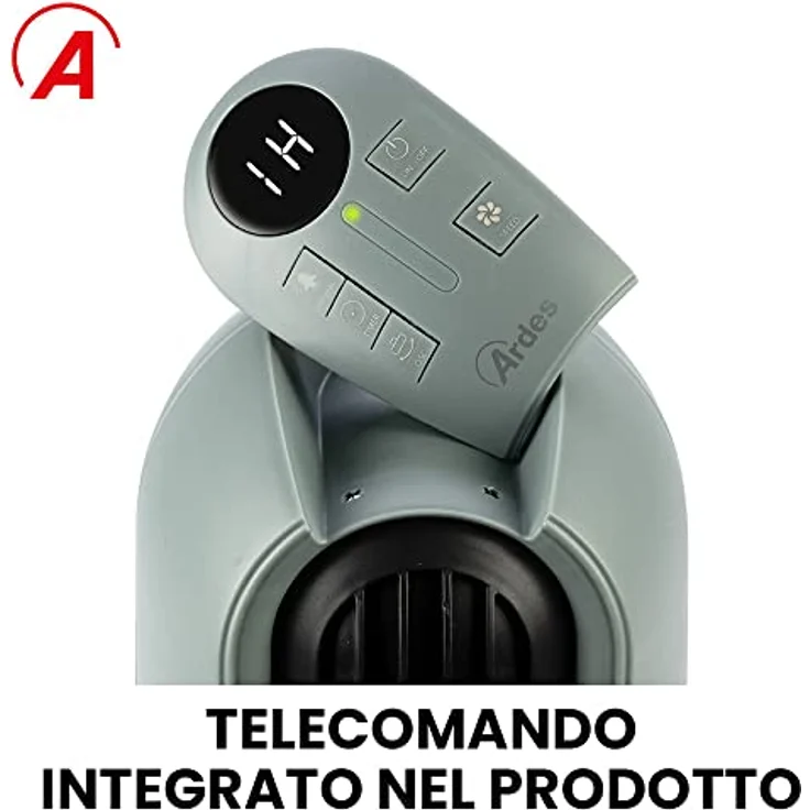ARDES - Digitaler höhenverstellbarer Turmventilator-Vertikaler Ventilator mit 3 Geschwindigkeiten und 2 Sätzen austauschbarer Füße für doppelte Höhe - Fernbedienung+Timer 9h und Handgriff-Salbei – Bild 4