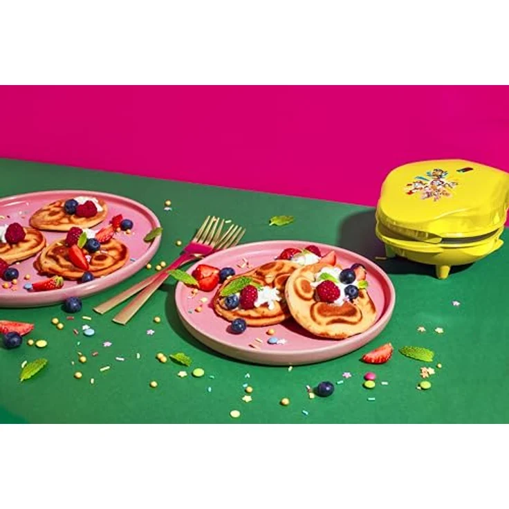 Bestron Paw Patrol Mini Waffeleisen, Mini-Waffeleisen im einzigartigen Paw Patrol Design, Ø 10cm, Gelb – Bild 4