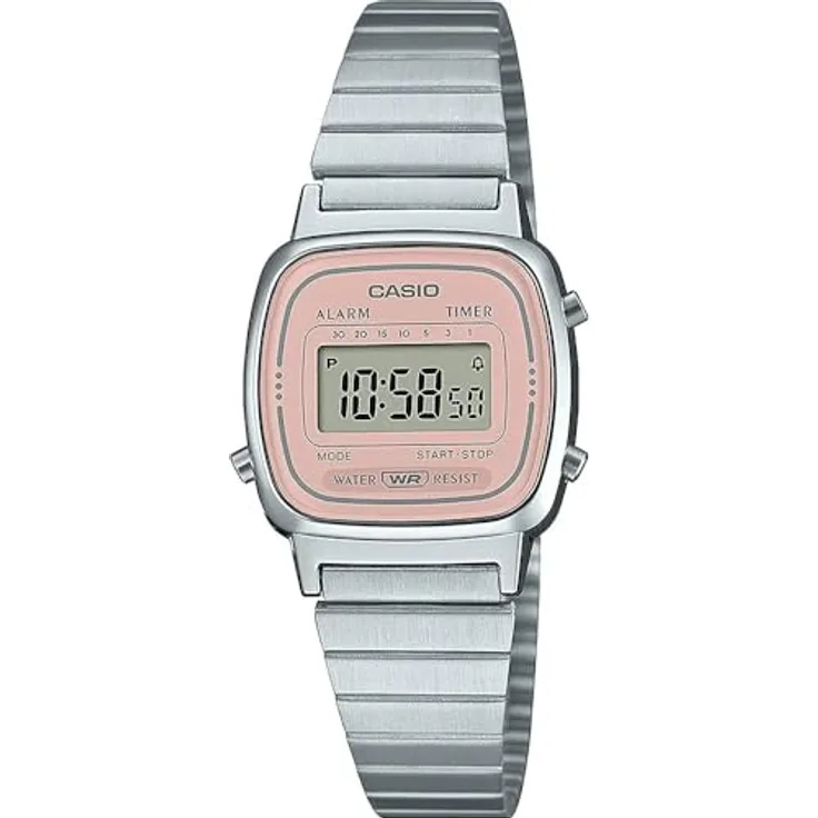 Casio Damen Digital Quarz Uhr mit Edelstahl Armband LA670WEA-4A2EF