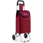 COFI 1453 27L Einkauf Trolley Einkaufswagen Shopping Trolley Tasche Aluminium Rot mit stabilen 15cm Rädern