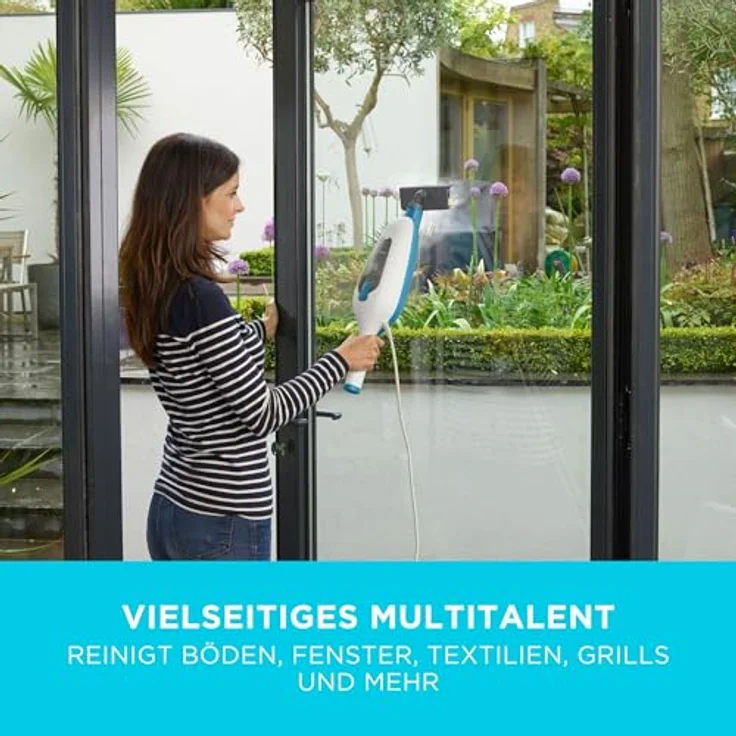 Black + Decker FSMH13E10-QS 10-in-1 Dampfbesen Steam Mop Deluxe (1300W, Dampfreiniger für hygienische Sauberkeit, großes Zubehörset + herausnehmbares Handdampfgerät, einfache Bedienbarkeit) – Bild 2