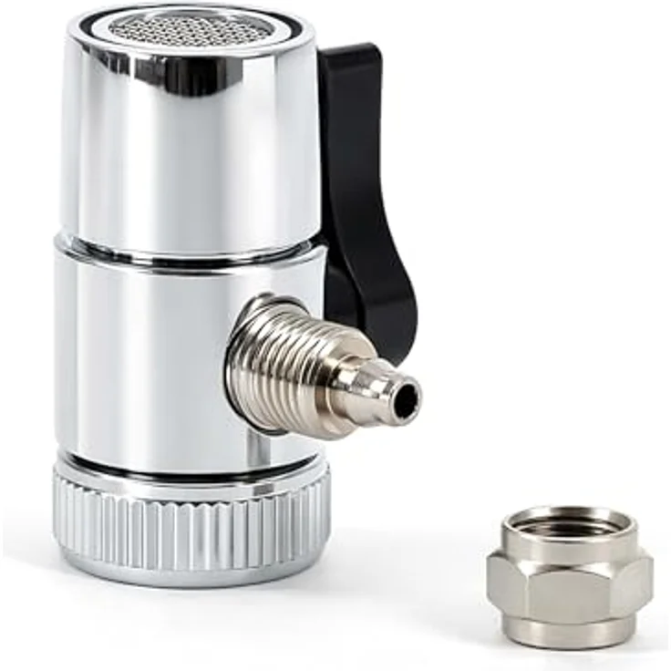 Naturewater Zweiwegehahn Wasserhahn Adapter für Auftischfilter, 7 mm Anschlussdurchmesser, Druckregulierung für sauberes Trinkwasser – Bild 7