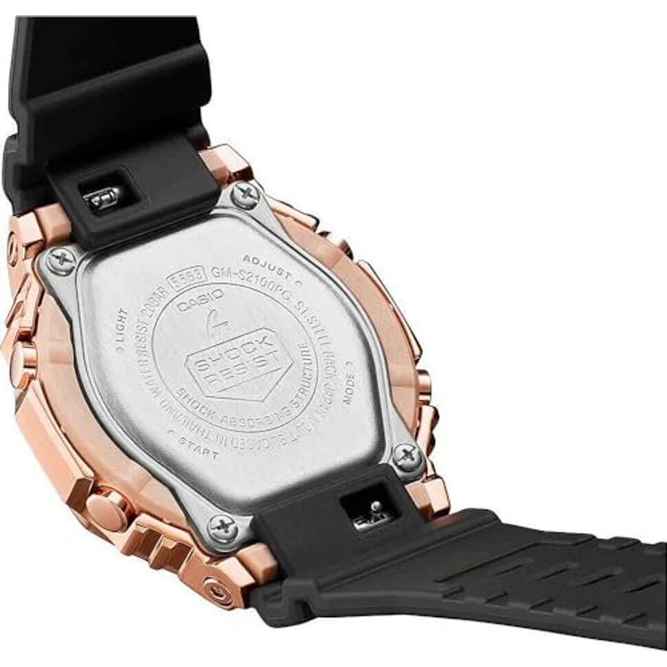 Casio G-Shock Damenuhr Schwarz/Roségold GM-S2110PG-1A4ER, Alarm, Stoppuhr, Im Dunkeln leuchtend – Bild 5
