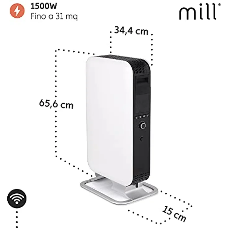 Der Ölradiator Mill Gentle Air 1500 W WiFi wärmt Räume bis zu 31 m². Mit WLAN und 3 Leistungsstufen. – Bild 5