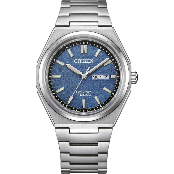 Citizen Herrenuhr Eco Drive AW0130-85LE, Solaruhr in dunklem Leder-Design – Bild 1