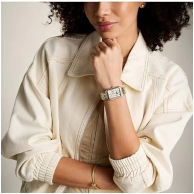 Fossil Damen Analog Quarz Uhr mit Edelstahl Armband ES5399, weißes Perlmuttzifferblatt, wasserdicht 50 m – Bild 4