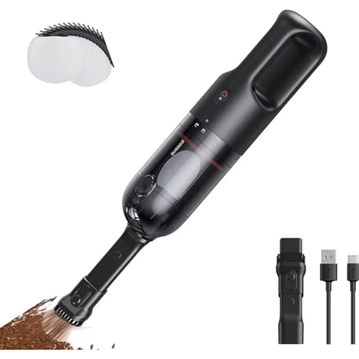 Baseus AP01 Autostaubsauger, 5000 Pa, 6000 mAh, Schwarz - Handstaubsauger mit 85W Motor und Effizienz bei der Reinigung von kleinen Verunreinigungen