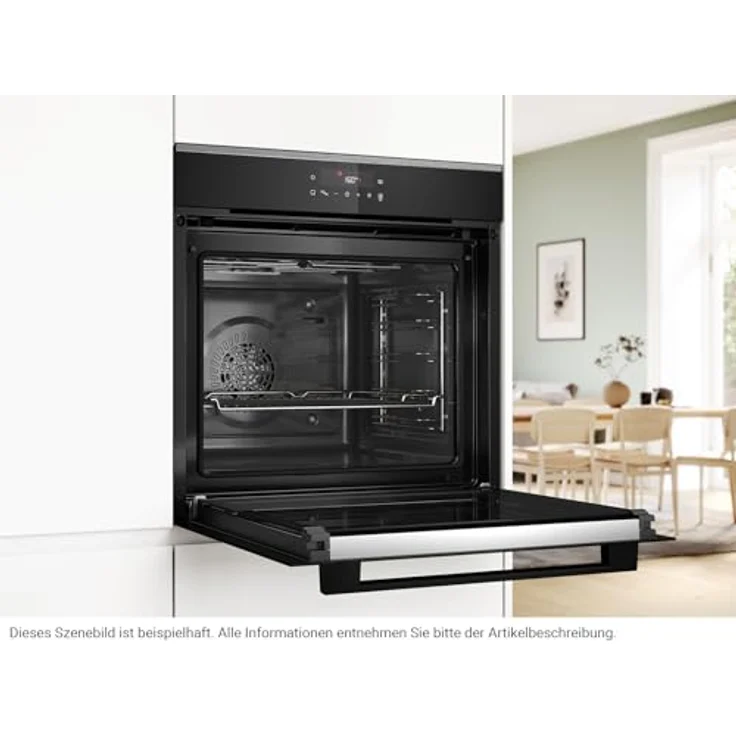 Bosch Serie 4 HBA271BB3 Einbau-Backofen, 71 l Garraum, 5 Beheizungsarten, Schwarz, Selbstreinigung Pyrolyse, TouchControl Bedienung – Bild 5