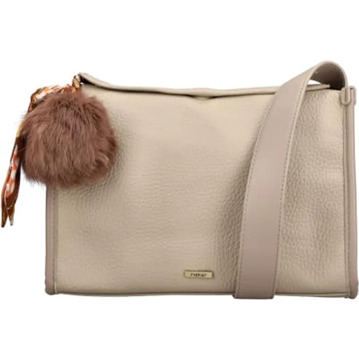 Rieker Umhängetasche Marmor, ivory Schultertasche mit viel Stauraum und Reißverschluss – Bild 1