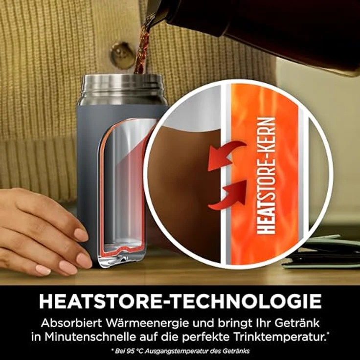 Ninja 300 ml Sip Perfect Trinkflasche für Heißgetränke, BPA-frei, spülmaschinenfest, langlebig, Schwarz, DW1203EUUKBK – Bild 3