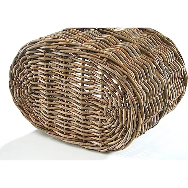Kobolo Rattankorb Einkaufskorb, oval mit Henkel aus Rattan in kubu Grey, stabil, ca. 46 x 32 x 30/35 cm – Bild 5
