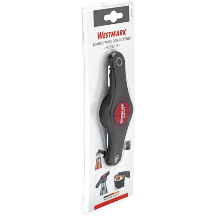 Westmark Kombiöffner, Flaschen--Getränkedosenöffner, Länge: 14,7 cm, Kunststoff, Propeller 4 in 1, Schwarz-Rot, 10512280 – Bild 9