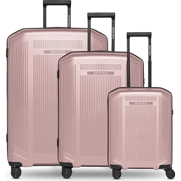 SMARTBOX Hartschalen Koffer-Set 3-teilig, robustes Polypropylen, 4-Doppelrollen & TSA-Schloss, ideal für Damen & Herren (Edition 02) – Bild 1