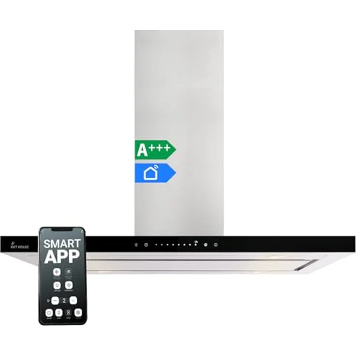 KKT KOLBE Dunstabzugshaube 90cm FLAT-INSEL-6, Deckenmontage mit 9 Leistungsstufen, WLAN-fähig und KKT.Control-App kompatibel, Nachlaufautomatik – Bild 1