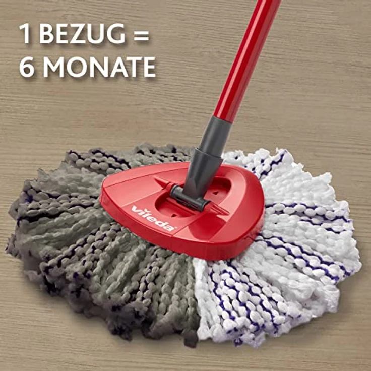 Vileda Turbo 3in1 EasyWring&Clean Wischmopp Ersatzköpfe, Mikrofaser Moppköpfe mit Kraftfasern für Vileda Turbo Sets, ideal für Hartböden, Farbe Lila Weiß, 1er Pack – Bild 3