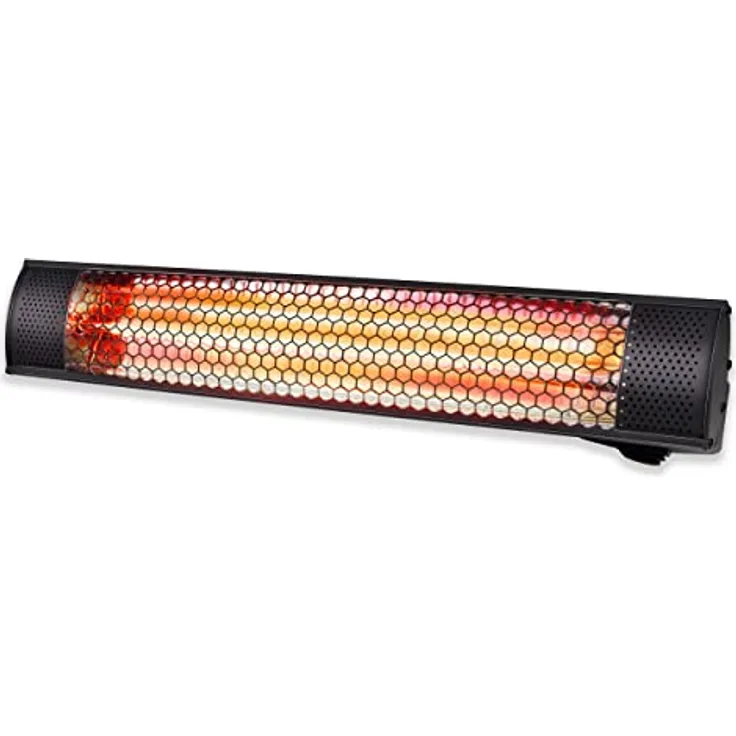 Alpina Garden Heizstrahler Terrasse - 2000 Watt Leistung, Spritzwasserdicht, Schwarz