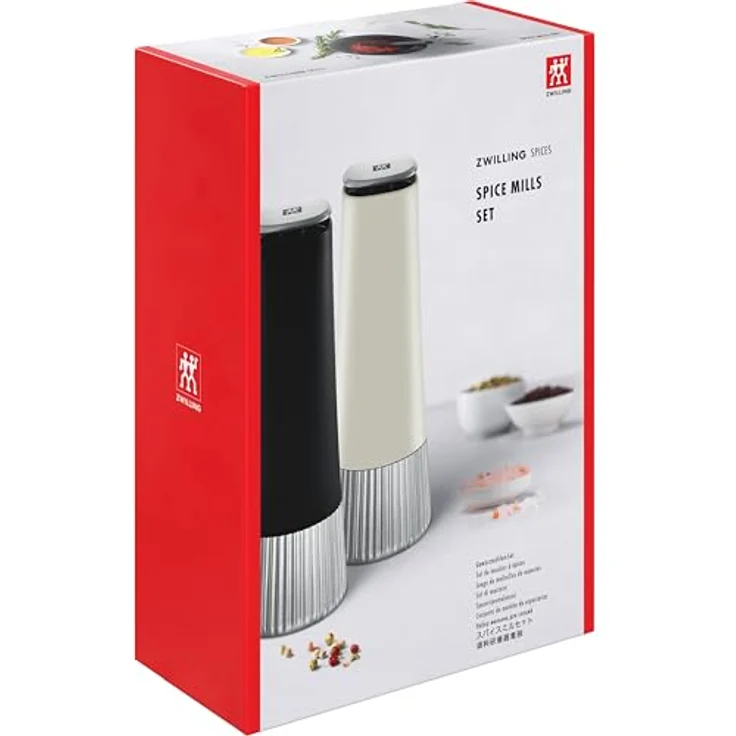 Zwilling SPICES Gewürzmühle, Pfeffermühle + Salzmühle im Upside-Down-Design, salbeigrün und schwarz, stufenlos einstellbar, hochwertige Keramik – Bild 8