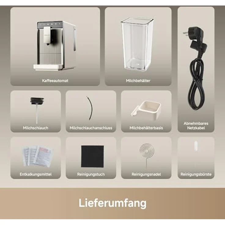 Dreame Ecceluxe Slim FCM30 Espressomaschine, kompakte Größe, Ein-Knopf-Touchscreen, fünf Kaffeespezialitäten, automatische Reinigung – Bild 11