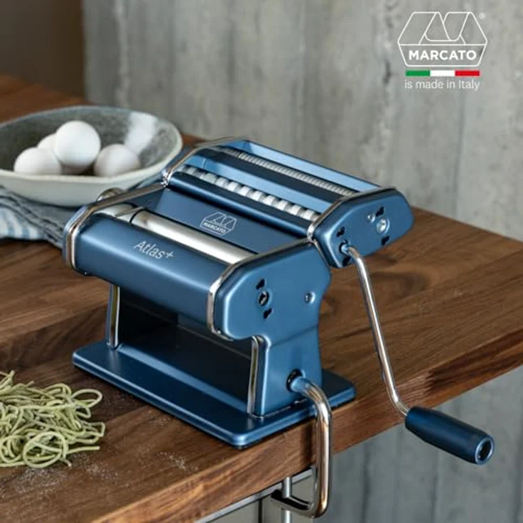 MARCATO Atlas+ Nudelmaschine aus eloxiertem Aluminium, 4-in-1 für Lasagne, Fettuccine, Tagliolini und Spaghetti, hergestellt in Italien, kompatibel mit zusätzlichem Zubehör – Bild 2