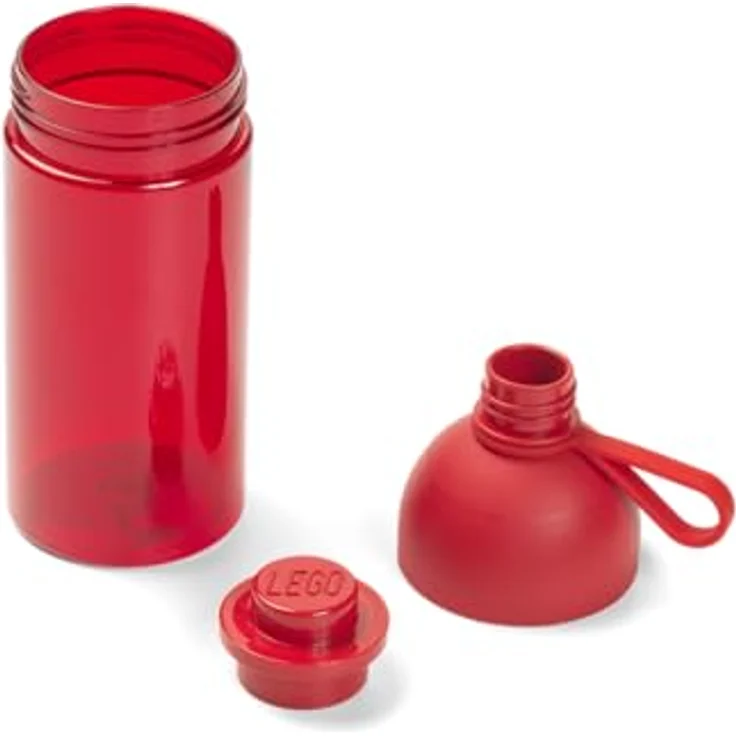 LEGO Trinkflasche, durchsichtige Trink--Sportflasche, 500 ml, zum Befüllen mit Eis, rot – Bild 4