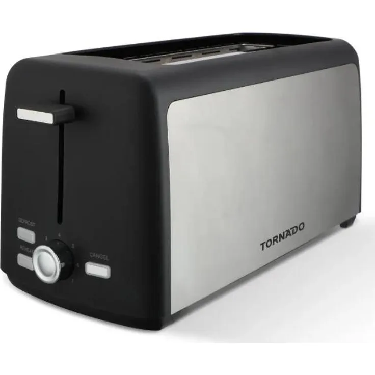 Tornado TTA7402-GS Toaster 4-Scheiben, 1400W, 7 Bräunungsstufen, mit Abbrechen/Abtauen/Aufwärmen, herausnehmbares Krümelfach, kompaktes Design