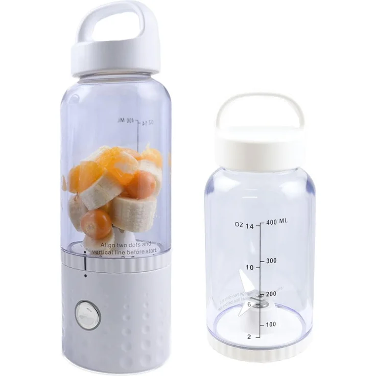 Vitaliano tragbarer Smoothie Maker to go im Bundle mit extra Flasche, 500ml, USB, spülmaschinenfest, leichter, Standmixer, Weiss – Bild 1