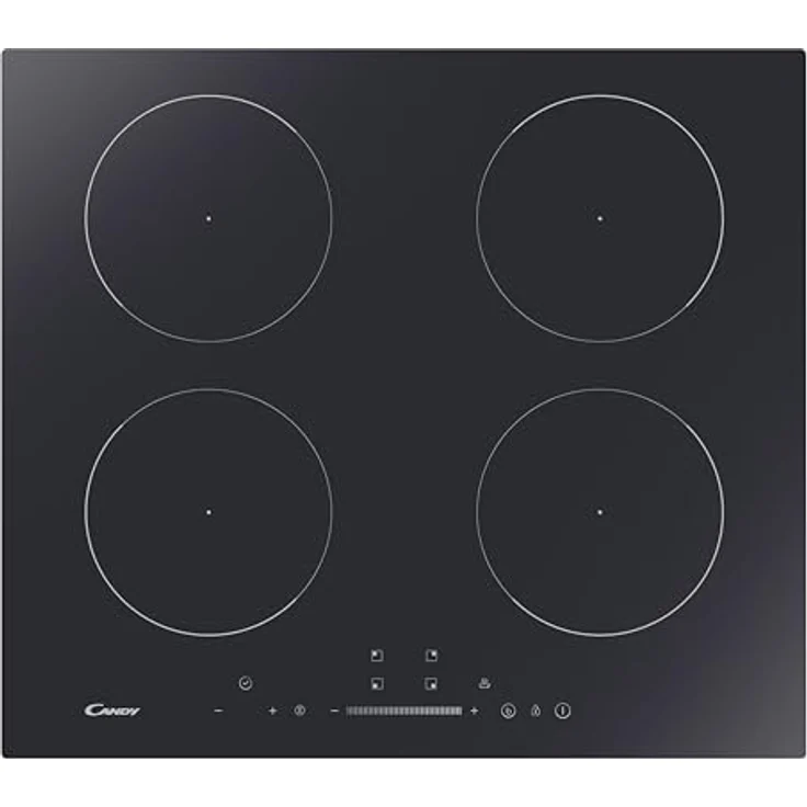 Candy Idea CIS642SCTT/1, 59 cm Induktionskochfeld mit 4 Brennern, schwarzer Glas-Keramik-Oberfläche, Touch-Panel und digitalem Timer – Bild 1