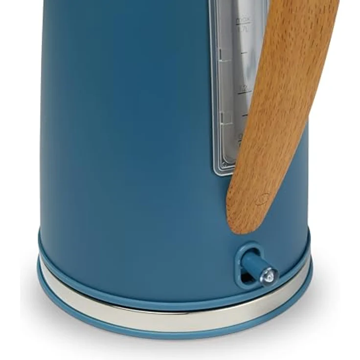 SCHNEIDER Fjord Line Wasserkocher 2200 Watt, Teekocher aus Edelstahl mit 1,7 Liter Fassungsvermögen, Wasserstandsanzeige, Abschaltautomatik, 360° Basisstation, Soft-Touch-Finish, petrol blau – Bild 4