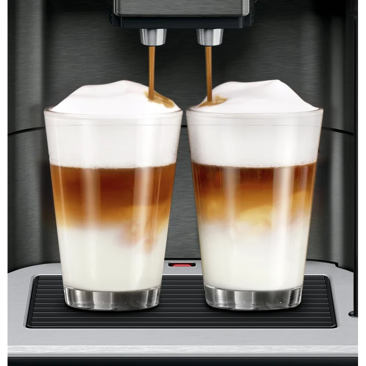 Siemens TE657F09DE EQ.6 plus extraKlasse Kaffeevollautomat, 1,7 l Wassertank, Keramikmahlwerk, Touchscreen-Display, schwarz-grau, mit Milchsystem – Bild 3