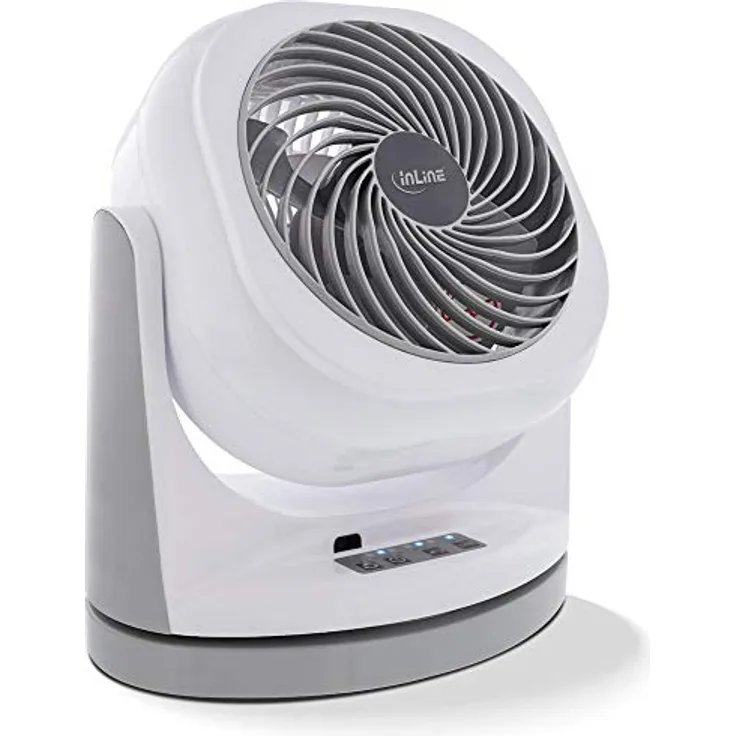 InLine SmartHome Tischventilator, rotierend, weiß-grau