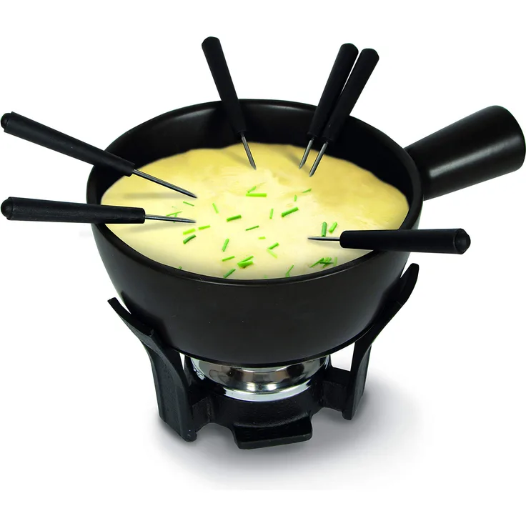 BOSKA Käse Fondue-Set Nero, Keramik, braun-Silber-schwarz, 30 x 22 x 19 cm