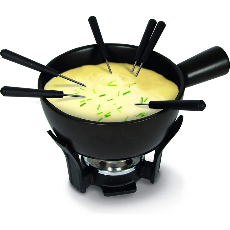 BOSKA Käse Fondue-Set Nero, Keramik, braun-Silber-schwarz, 30 x 22 x 19 cm