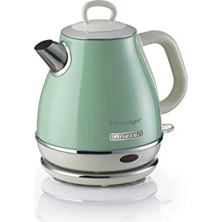 Ariete 2868 Vintage, elektrischer Design-Wasserkocher aus Edelstahl für Aufgussgetränke, Tee und Kräutertees, Abschaltautomatik, ergonomischer Griff, 1 Liter, 1600 W, Grün – Bild 1