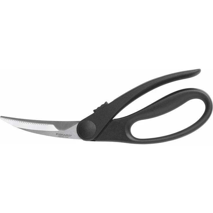 Fiskars Geflügelschere mit gebogenen Profilklingen, Edelstahl, Länge: 23 cm, Für Rechts- und Linkshänder, Schwarz-Silber, Essential, 1023819 - Preisvergleich – Bild 1