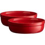 Emile Henry Crème Brûlée Ramekin Dish, Burgund, 2er-Set