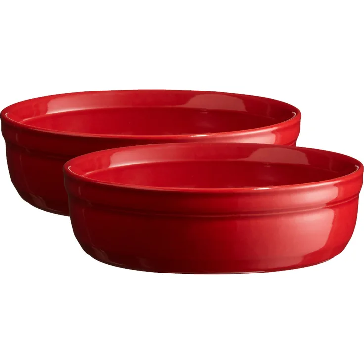 Emile Henry Crème Brûlée Ramekin Dish, Burgund, 2er-Set