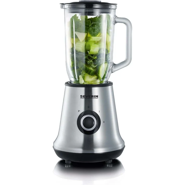 SEVERIN Multimixer SM 3737 mit Smoothie Mix & Go (Inkl. 1 L Mixbehälter und 600 ml Trinkbecher mit Deckel, ca. 500 W) edelstahl-schwarz – Bild 4
