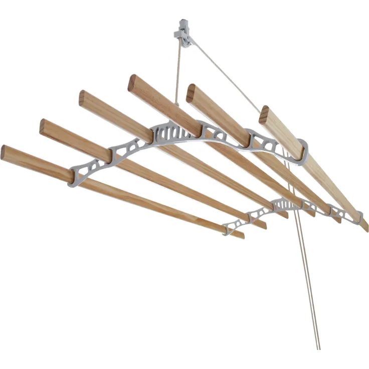 Deckentrockner aus Holz, Weiß, 1,5 m