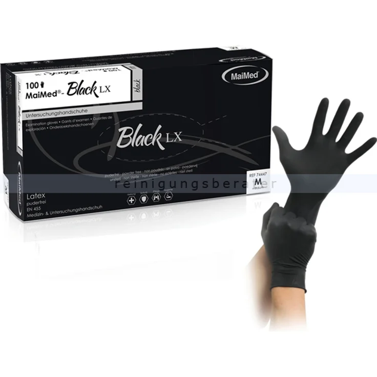 MaiMed Black LX L Einmalhandschuhe aus Latex PZN 07796278