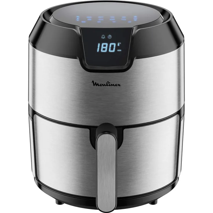 Moulinex EasyFry Deluxe EZ401D Fritteuse ohne Öl für gesunde Zubereitung mit Heißluft, kompaktes Design, Temperaturregelung, Timer, 8 Menüs, Air Pulse Technologie