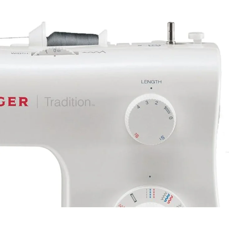 Singer Tradition 2282 Freiarm-Nähmaschine 32 Nähprogramme Knopflochautomatik Nadeleinfädler Freiarm-Nähmaschine, weiß – Bild 2