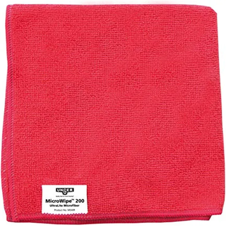 Unger Mikrofasertuch MicroWipe 200 (Farbe rot, Größe 40x40 cm, 1 Stück, 80% Polyester - 20% Polyamid, Reinigungstücher) ME40R