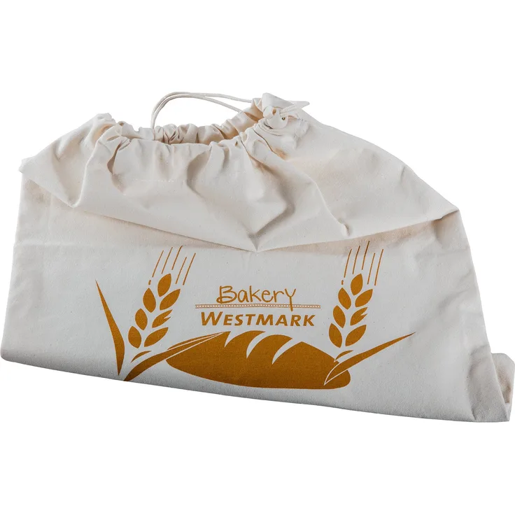 Westmark Brotbeutel-Aufbewahrungsbeutel mit Kordelzug, 100% Baumwolle, Für den Brotkasten, 38 x 45 cm, Naturweiß, 32102270