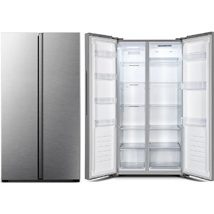 PKM SBSIX Side-by-Side-Kühlschrank, freistehend, inox, Breite 83.2 cm